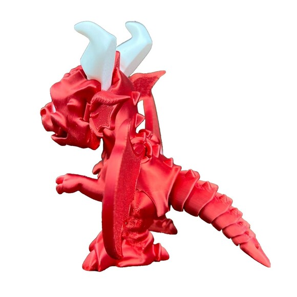 3D Printed Red Dragon Articulated (Head, Wings, Jaw, Arms, Legs, and Tail Moves) - Picture 4 of 12